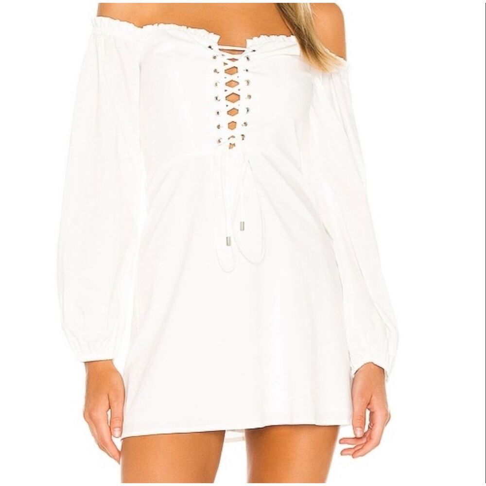 Majorelle Hillhurst Off the Shoulder Lace Up Dress